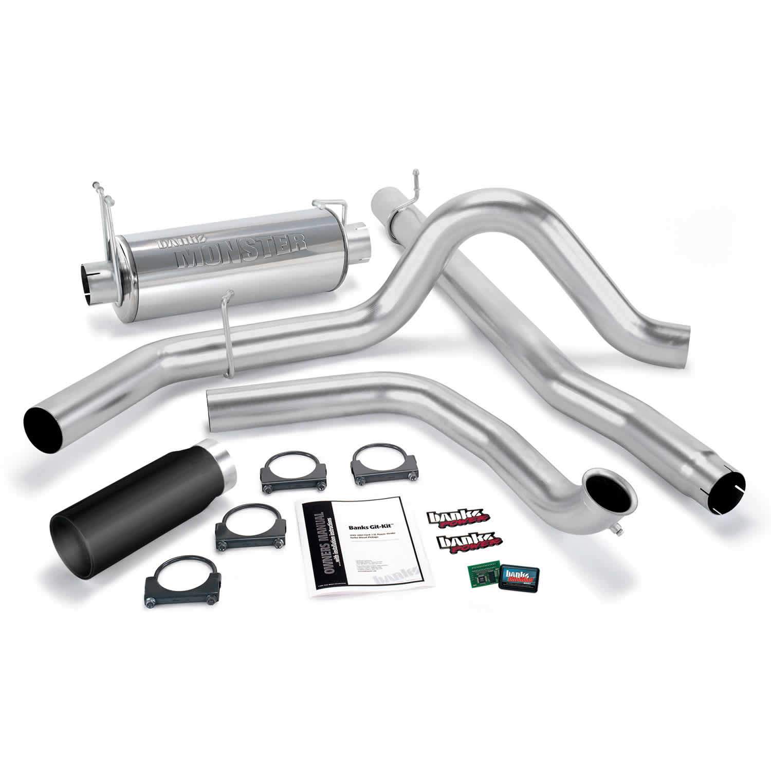 1999 Powerstroke Git-Kit Bundle Power System W/Single Exit Exhaust Black Tip (47511-B)