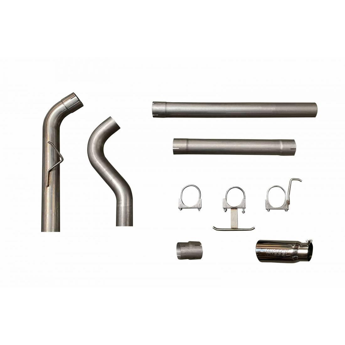 2003-2007 Powerstroke 4" Stainless Steel CAT-Back Exhaust System No Muffler SS (SD-6.0EX403)