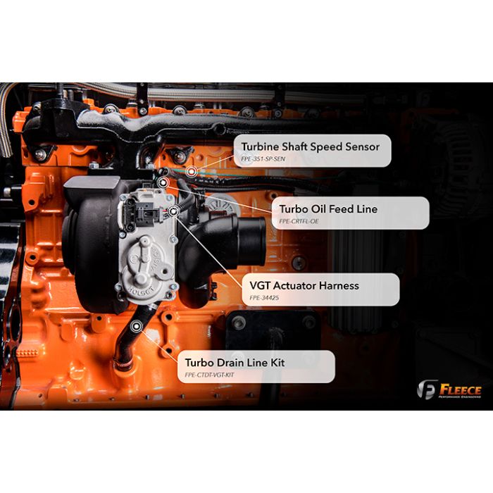 2007.5-2018 Cummins VGT Turbocharger Turbo Drain Tube Kit (FPE-CTDT-VGT-KIT)