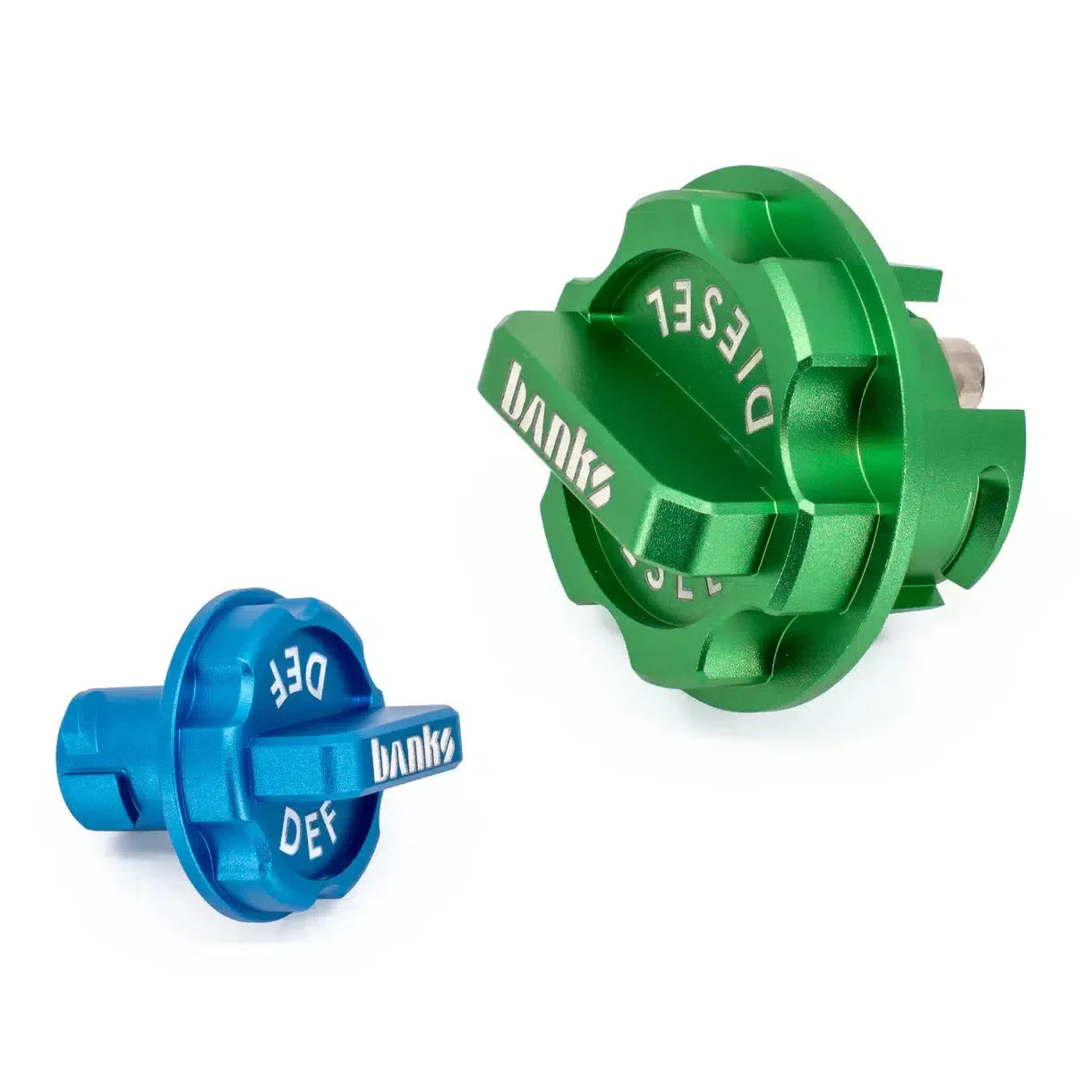 2019-2026 Cummins/ EcoDiesel Revolver Billet Fuel & DEF Caps (66700)