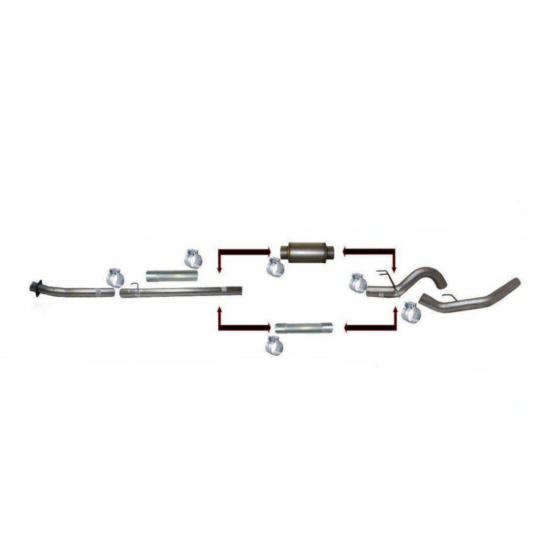 2020-2022 Powerstroke 4" Downpipe Back Exhaust No Muffler SS (422031)