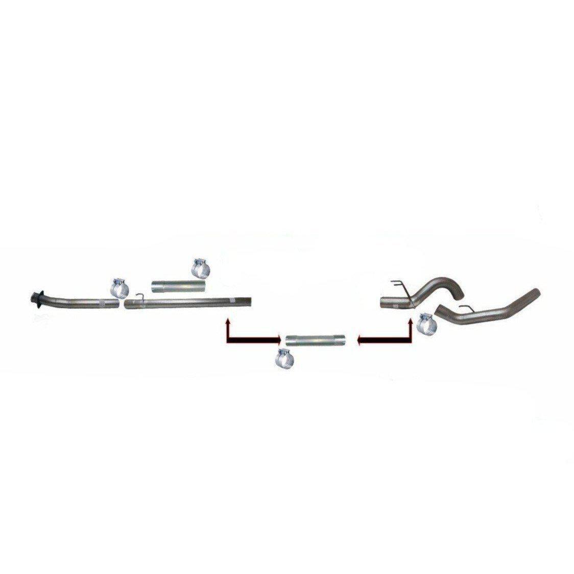 2020-2022 Powerstroke 4" Downpipe Back Exhaust No Muffler SS (422031)