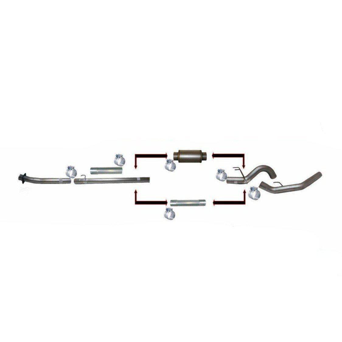 2020-2022 Powerstroke 5" Downpipe Back Exhaust - No Muffler SS (522035)
