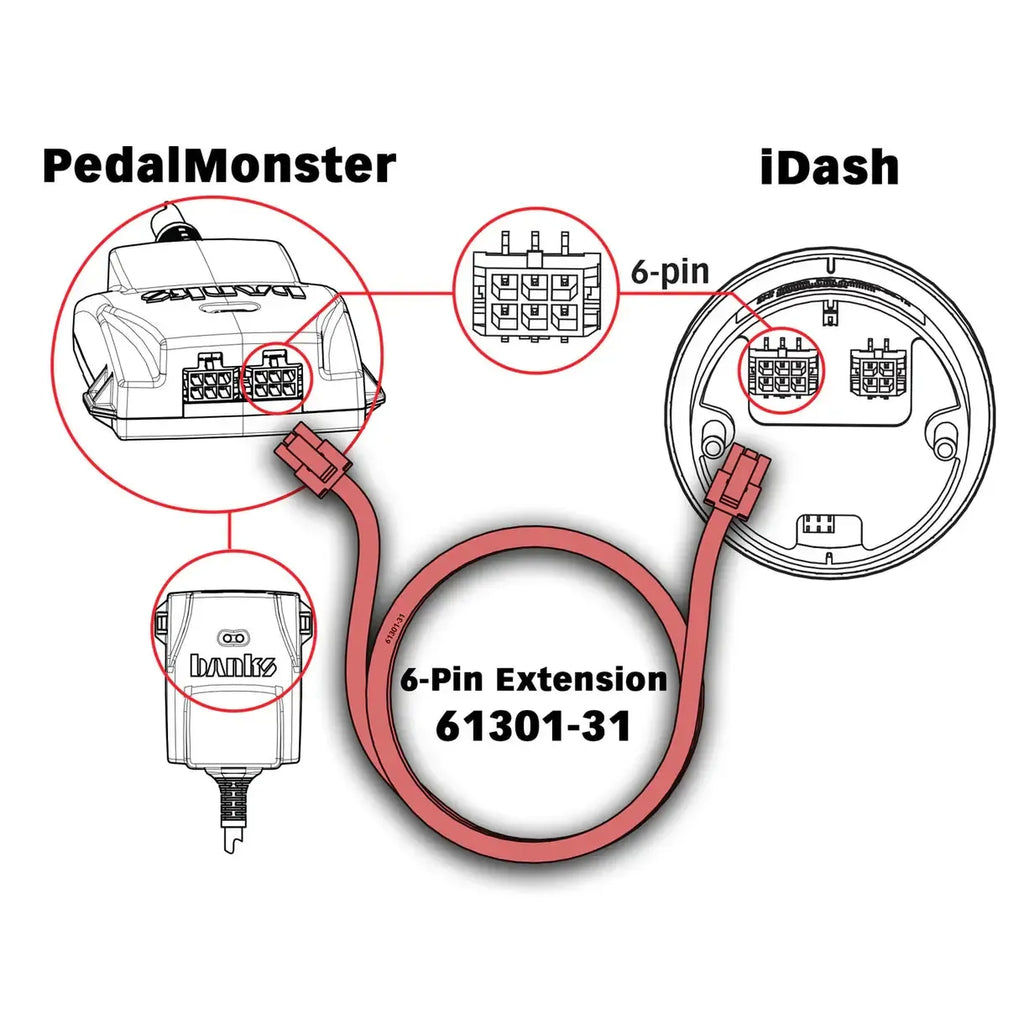 Universal B-Bus In-Cab 6-Pin Extension Cable (61301-31)